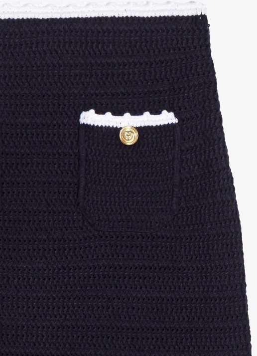 Maje Midi rok met haakwerkbies - detail 8 donkerblauw
