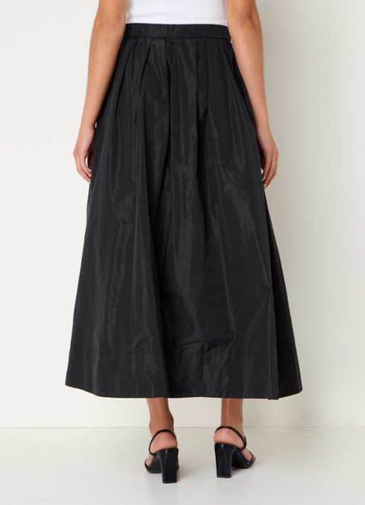 Maje Midi rok met plooidetail - achterkant 4 zwart