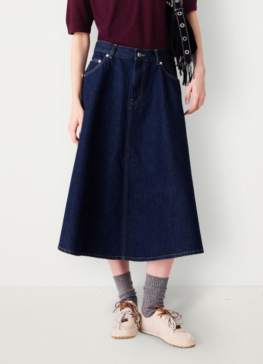 Maje Midi rok van denim