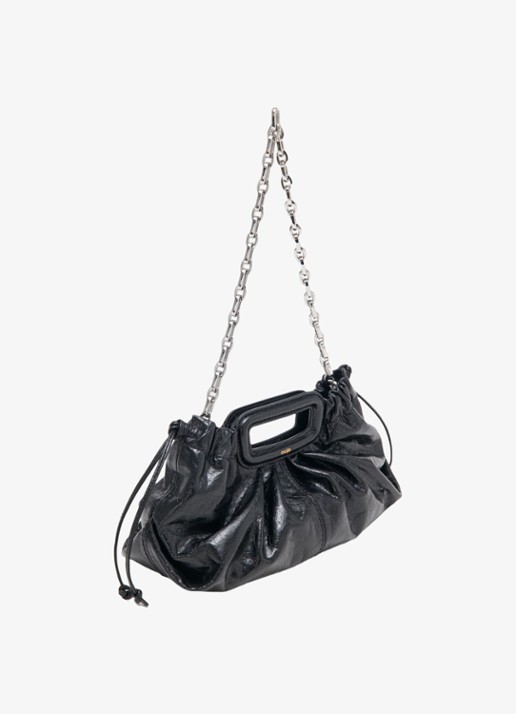 Maje Milpli handtas van leer met afneembare schouderriem - detail 2 jeans