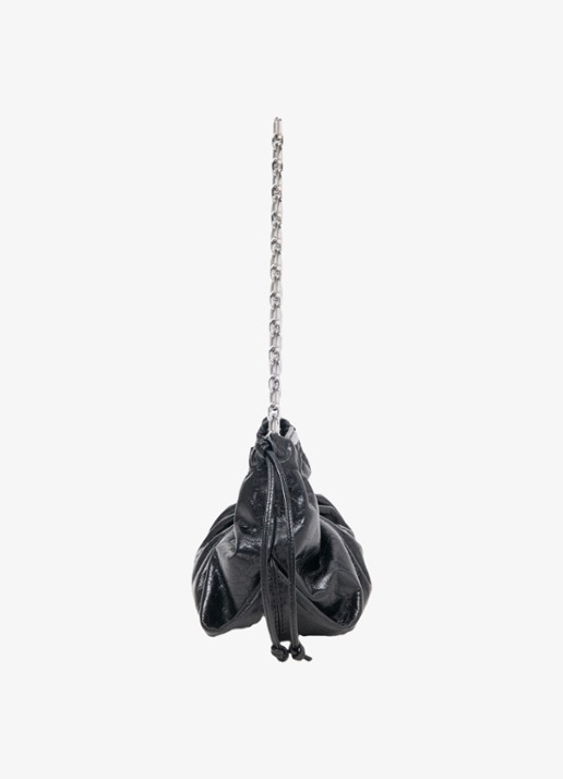 Maje Milpli handtas van leer met afneembare schouderriem - detail 3 jeans
