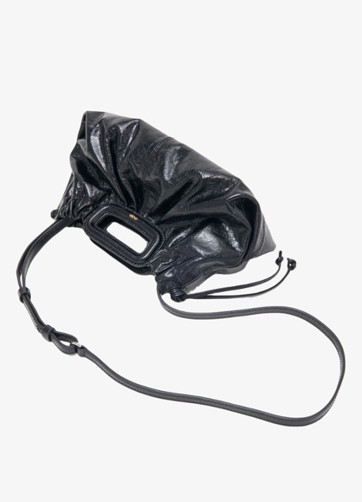 Maje Milpli handtas van leer met afneembare schouderriem - detail 4 jeans