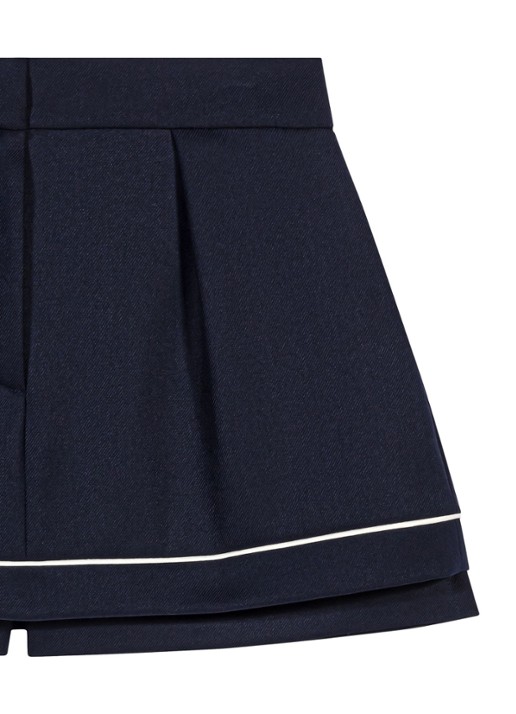 Maje Mini broekrok met steekzakken - detail 8 donkerblauw