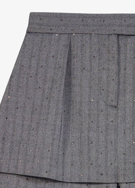 Maje Mini broekrok met strass - detail 5 grijs