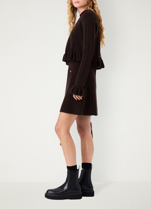 Maje Mini jurk in wolblend met afneembare trui