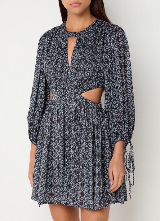 Maje Mini jurk met cut-out detail en lurex - detail 4 zwart