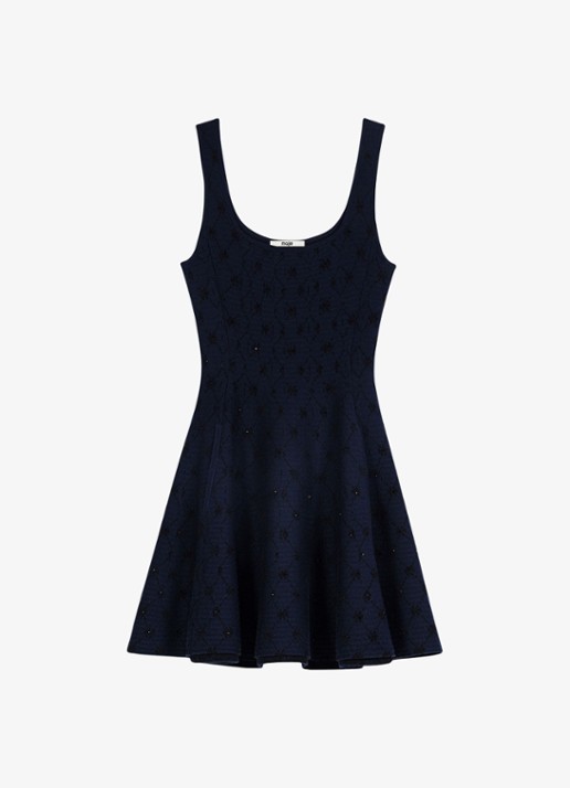 Maje Mini jurk met jacquard dessin en strass