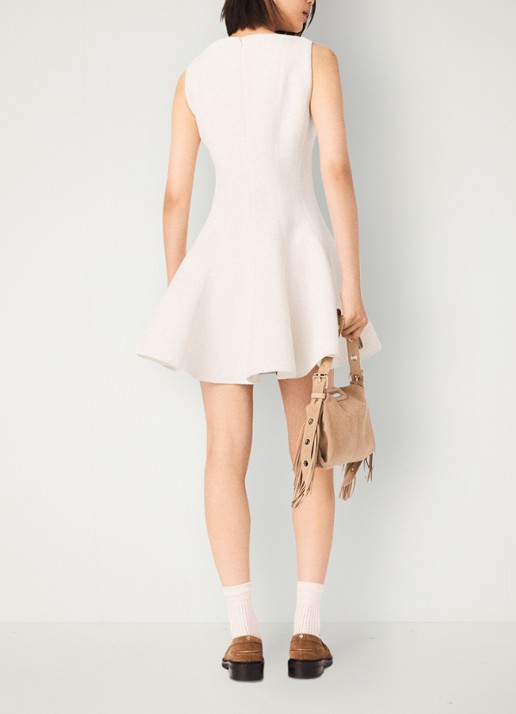 Maje Mini jurk met steekzakken - achterkant 3 beige