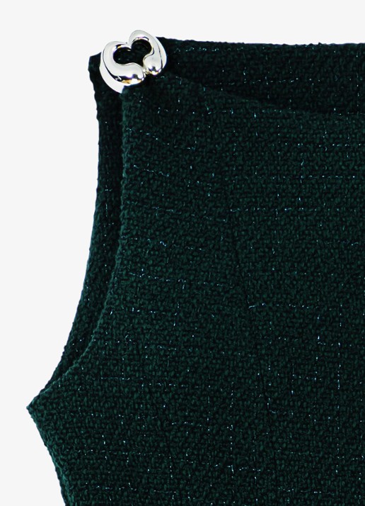 Maje Mini jurk met tweed-look en lurex - detail 5 donkergroen