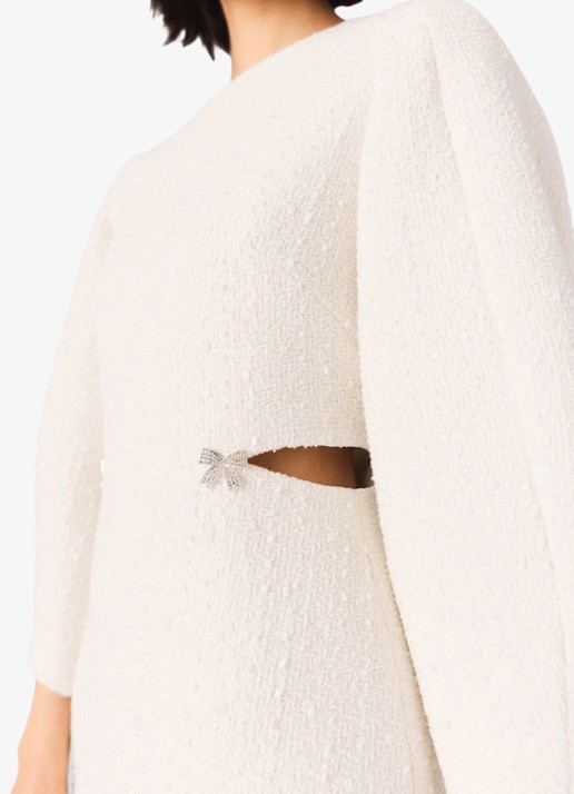 Maje Mini jurk met tweed-look - detail 6 creme
