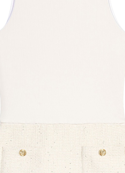 Maje Mini jurk met tweed-look - detail 4 beige
