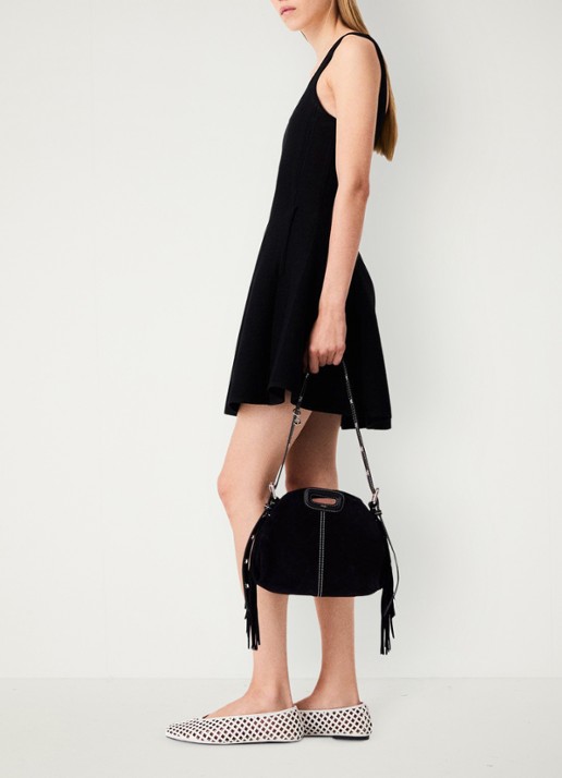Maje Mini jurk met V-hals - detail 4 zwart