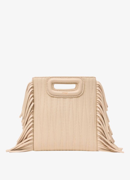 Maje Mini M tas van getikte leder