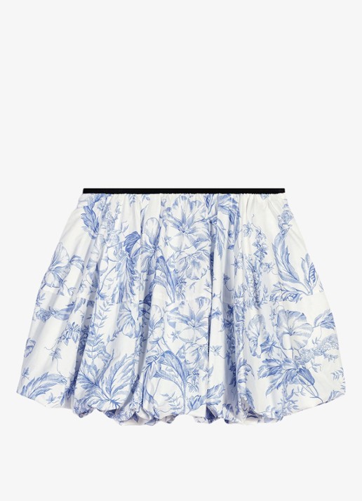 Maje Mini rok met plooien en print - voorkant 7 blauw