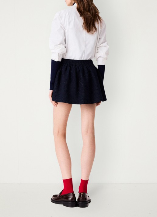 Maje Mini rok met strass - achterkant donkerblauw