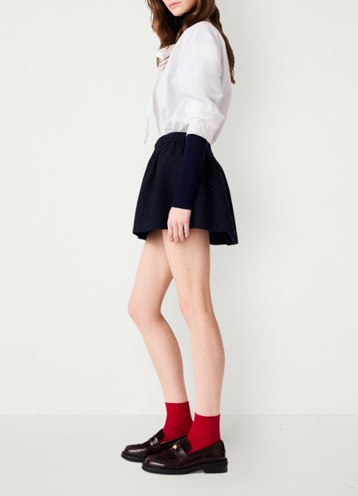 Maje Mini rok met strass - detail 3 donkerblauw