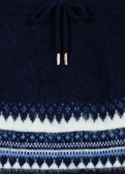 Maje Minirok met ingebreide print en trekkoord - detail 7 donkerblauw