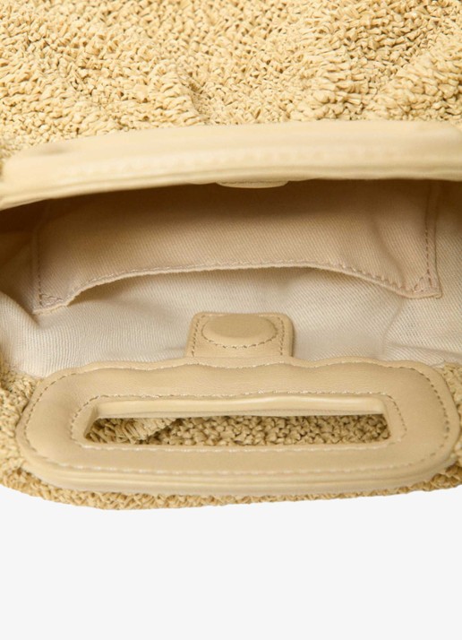 Maje Mipli handtas met structuur en afneembare schouderriem - detail 2 beige