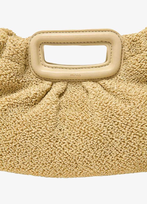 Maje Mipli handtas met structuur en afneembare schouderriem - detail 3 beige