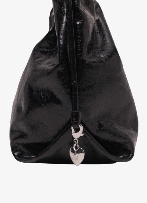 Maje Miss M Cabasused schoudertas van leer - detail 3 jeans