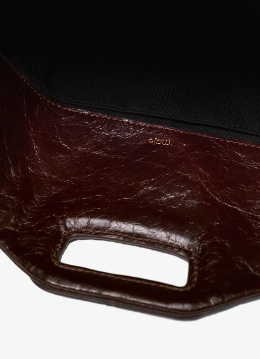 Maje Miss M handtas van leer met afneembare schouderriem - detail 4 donkerbruin