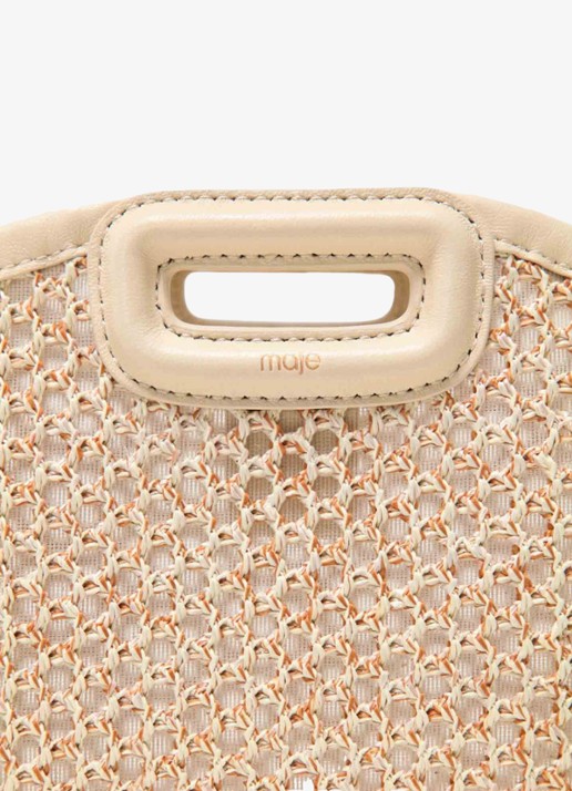 Maje Miss M Mini handtas met gevlochten detail - detail 3 beige