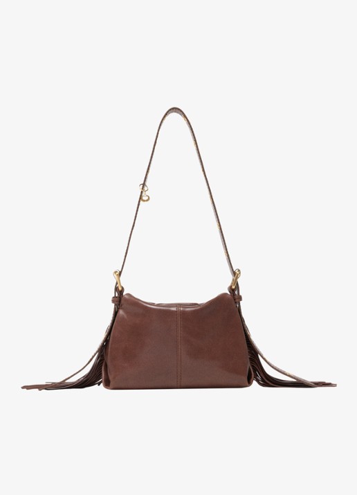 Maje Miss M Mini Vintage City schoudertas van leer - achterkant 6 bruin