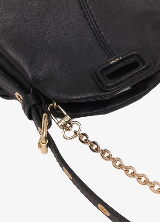 Maje Miss M Small schoudertas van schapenleer met franjes - detail 5 zwart