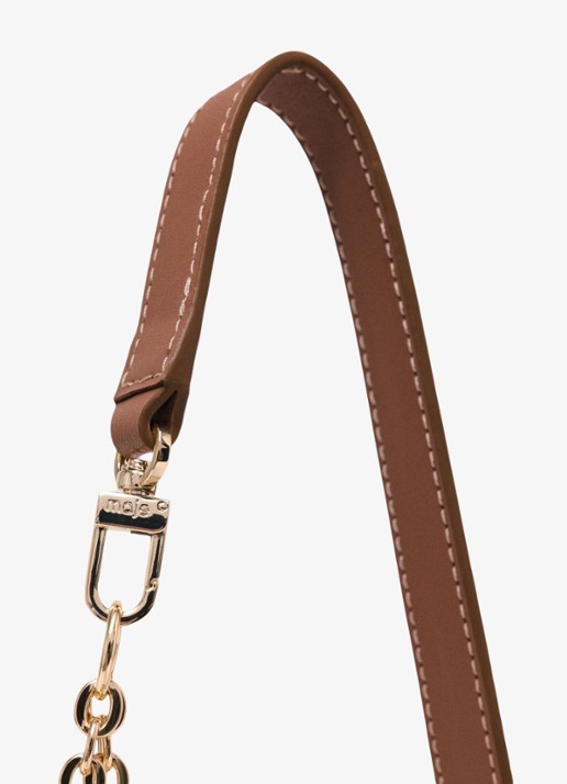 Maje Miss M Walk tas van canvas en leer - detail 3 moca / wit