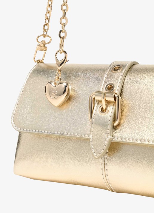 Maje Miss M Walkmetal crossbodytas van leer met metallic finish - detail 3 goud