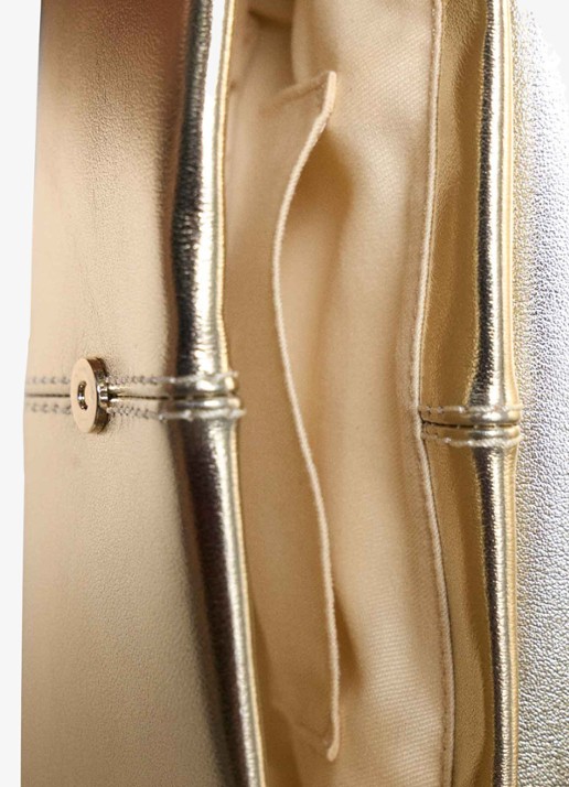 Maje Miss M Walkmetal crossbodytas van leer met metallic finish - detail 6 goud