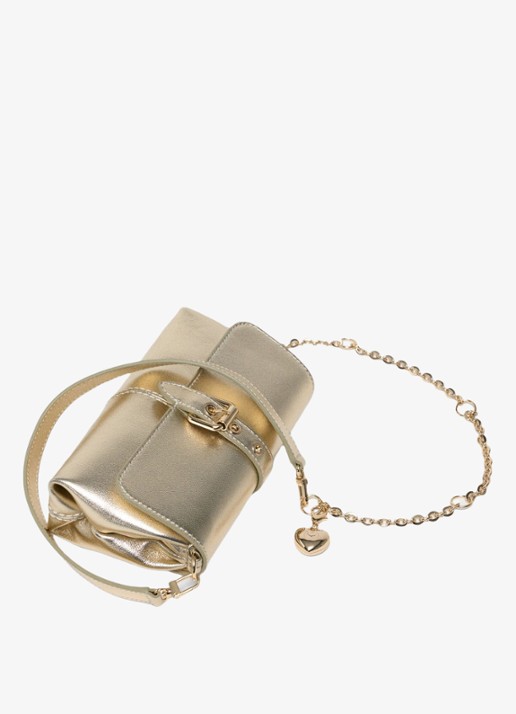 Maje Miss M Walkmetal crossbodytas van leer met metallic finish - detail 7 goud