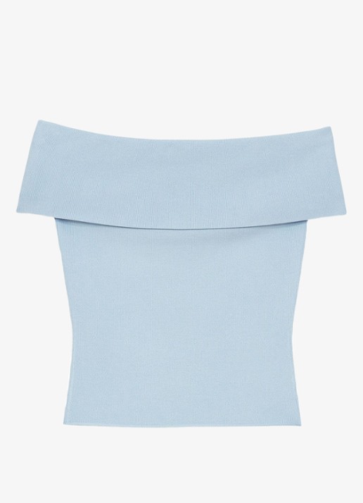 Maje Momency strapless top met ribstructuur