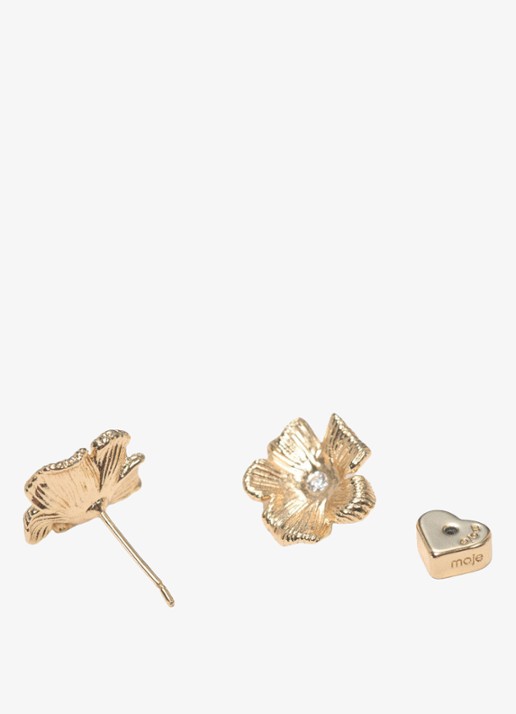 Maje Nflowerpuce oorknopjes van messing - detail 4 goud