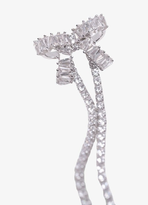 Maje Oorhangers met zirkonia - achterkant 4 zilver