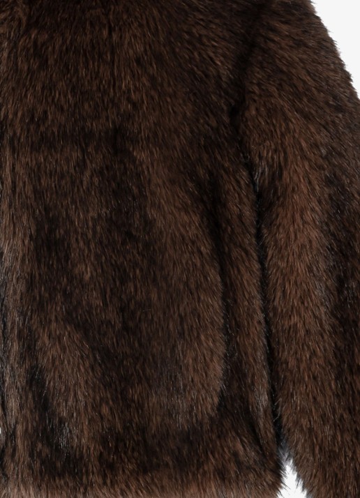 Maje Oversized jack van imitatiebont - detail 7 bruin