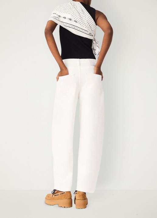 Maje Pallon high waist balloon fit jeans met steekzakken - achterkant wit
