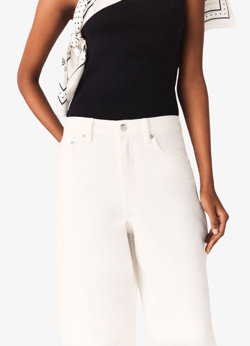 Maje Pallon high waist balloon fit jeans met steekzakken - detail 6 wit