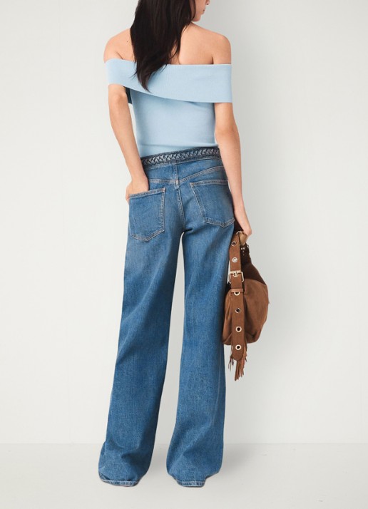 Maje Pantivick loose fit jeans met medium wassing - achterkant 3 donkerblauw