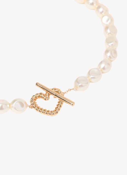 Maje Parel choker ketting - detail 4 goud