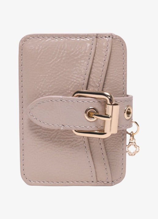 Maje Pasjeshouder van leer - detail beige