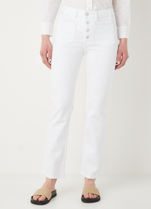 Maje Passiona high waist slim fit jeans van biologisch katoen - detail 4 wit