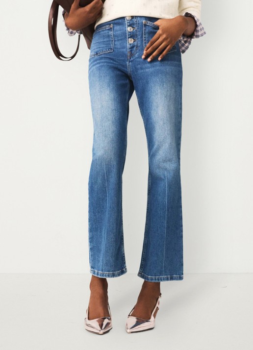 Maje Passiony flared jeans met opgestikte zakken