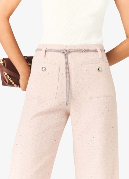 Maje Pillona loose fit broek met strass en opgestikte zakken - detail 6 lichtroze