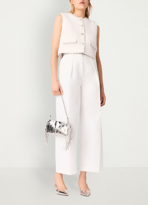 Maje Pistalace pantalon met steekzakken  - voorkant 5 wit