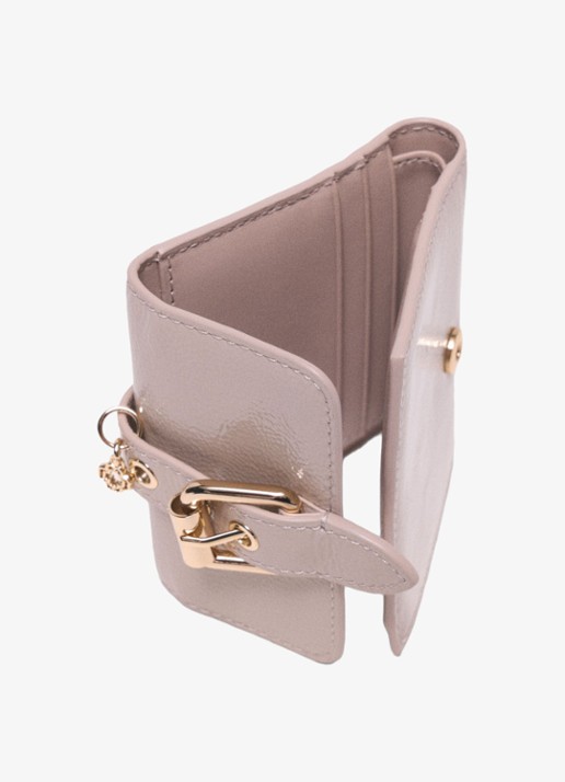 Maje Portemonnee van leer - voorkant 2 beige