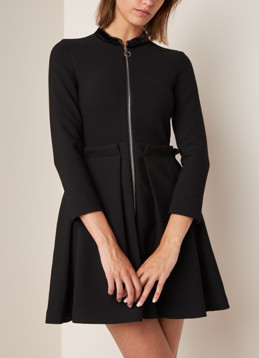 Maje Raneline mini-jurk met plooien - detail 3 zwart