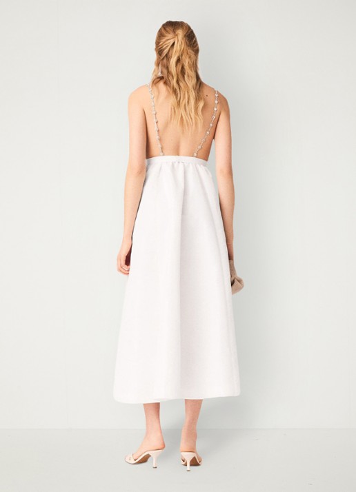 Maje Rapassa midi jurk met strass - achterkant 5 wit