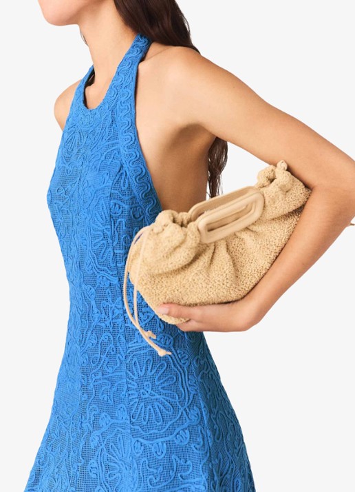 Maje Raros midi jurk met borduring - detail 5 donkerblauw