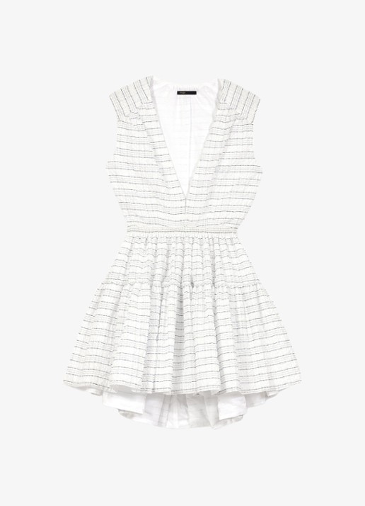 Maje Ribianco mini jurk met streepprint - voorkant 2 wit